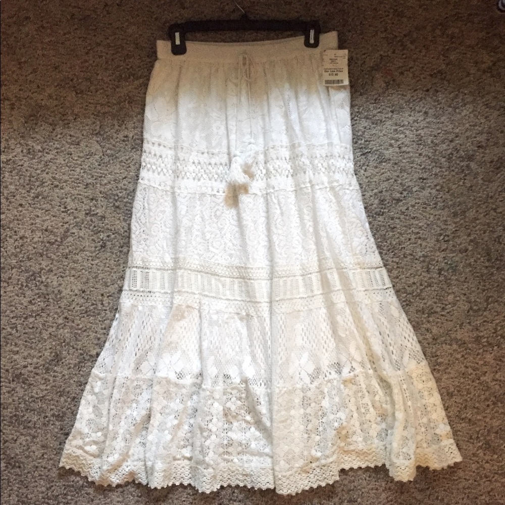 White Boho style skirt